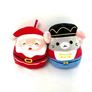 Squishmallow Santa Claus & Nutcracker Mouse Stuffed Animal Plush Toy Ornament